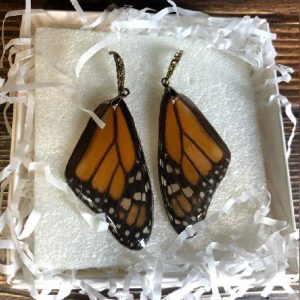 Серьги «Крылья бабочек» – Теплый коричневый