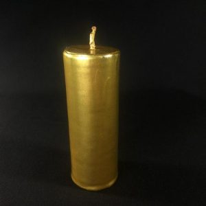 Свеча-колонна золотая 9 см