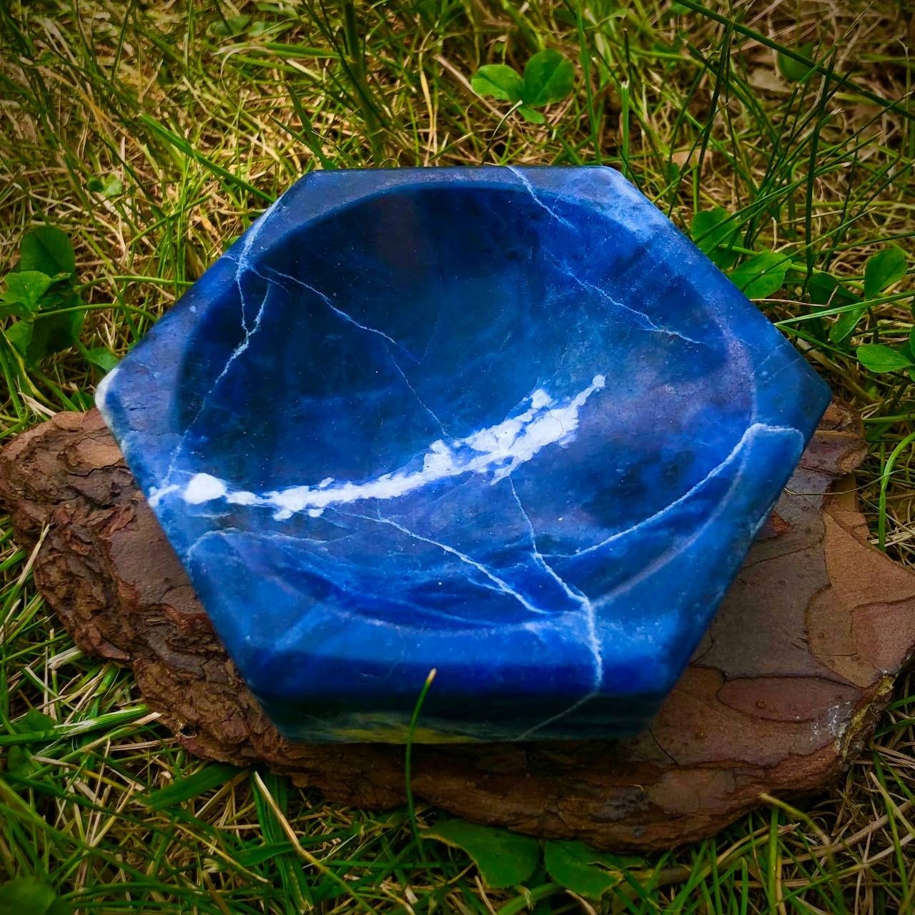 Чаша из камня Содалит «Успех и Удача» 2