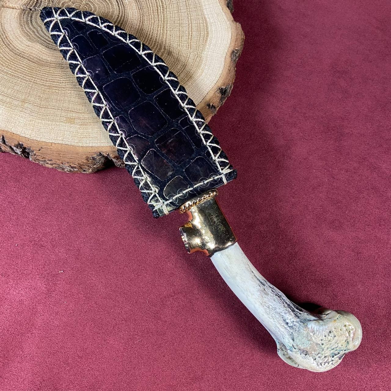 Колдовской ритуальный нож Сила волка с топазом мистик натуральный (с подселением)